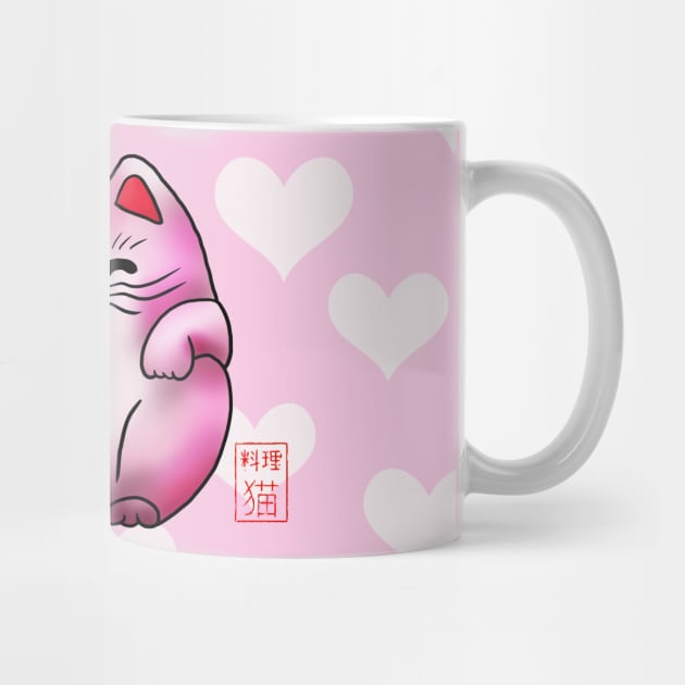 Lucky cat, pink maneki by cuisinecat